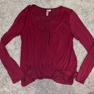Francesca’s Red Criss Cross Top